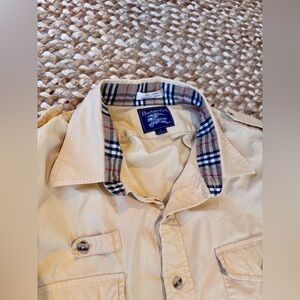 BURBERRY 1990’s Vintage Men’s Khaki Safari Multi-Pocket Button Up